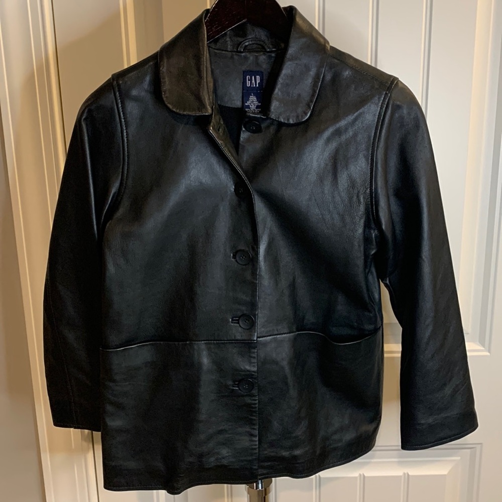 Gap leather coat size L.